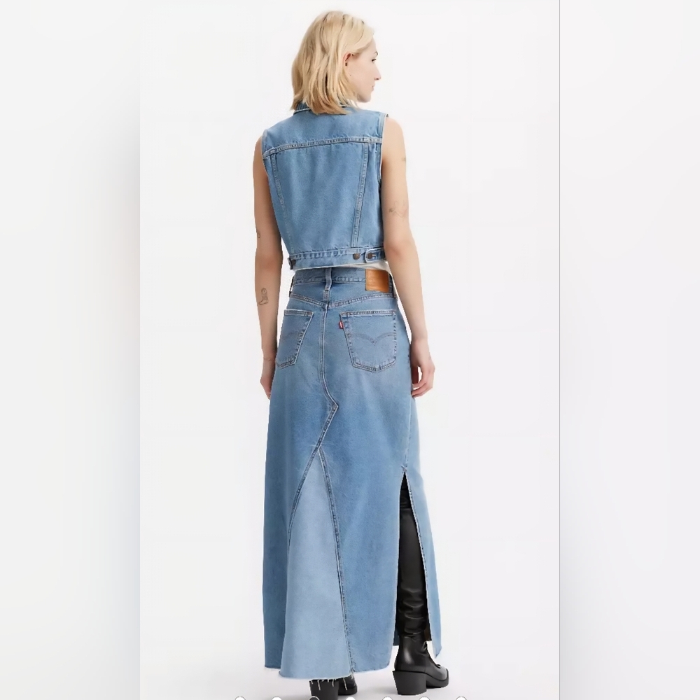 Levi's Light Blue Denim Maxi Skirt - Picture 2 of 12
